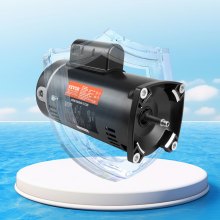 VEVOR 1.5 HP Pool Pump Motor, 56Y Frame, 115V((12.8 Amps))/230V(6.4 Amps) 3450 RPM, 60Hz, 1.1 Service Factor, 90μF/250V Capacitor, CCW Rotation Square Flange Replacement Motor