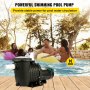 VEVOR Pool Pump 2.0HP 110V, Powerful Self-priming Pump 1500W 6657GPH, In/Above Ground Swimming Pool Pump, Single Speed Filter Pump w/ Strainer Basket, High Flow Pool Pump