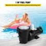 VEVOR Swimming Pool Pump, 1HP 110V 5220GPH Powerful Self-priming Up to 36ft Head Lift, for In/Above Ground Pool Water Circulation, with Strainer Basket and 2pcs NPT Connectors, Tested to UL Standards