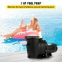 VEVOR Swimming Pool Pump, 1HP 110V 5544GPH Powerful Self-priming Up to 36ft Head Lift, for In/Above Ground Pool Water Circulation, with Strainer Basket and 2pcs NPT Connectors, Tested to UL Standards