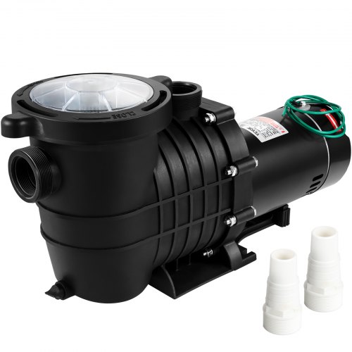 VEVOR Swimming Pool Pump 1HP, Dual Voltage 110V 220V, 5544GPH, Powerful Self-priming Pump for In/Above Ground Pool Water Circulation, w/ Strainer Basket, 2pcs 1-1/2\'\' NPT Connectors, UL Certified