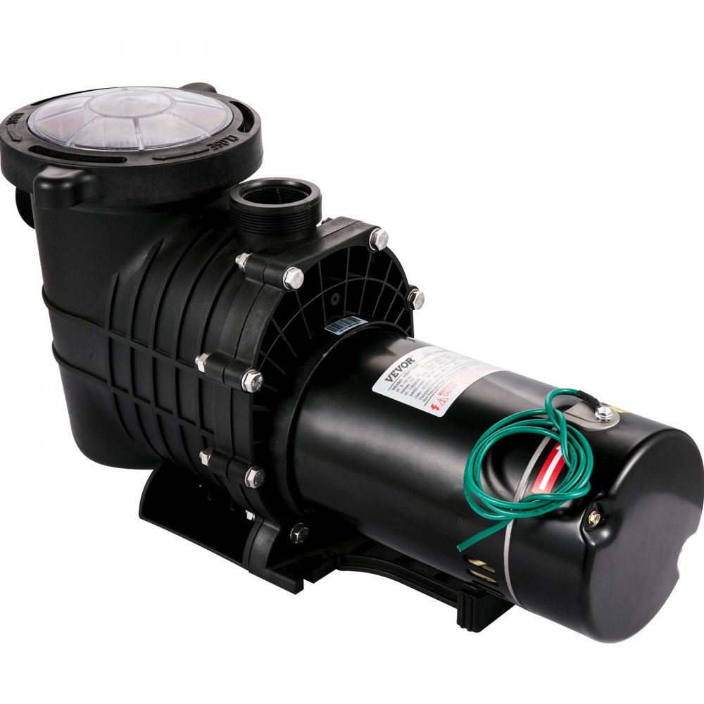 VEVOR 1HP Swimming Pool Pump, Dual Voltage 110V/220V, Circulates 5544GPH for Efficient Water Movement Above Pools, Includes Strainer Basket & Two 1-1/2'' NPT Connectors