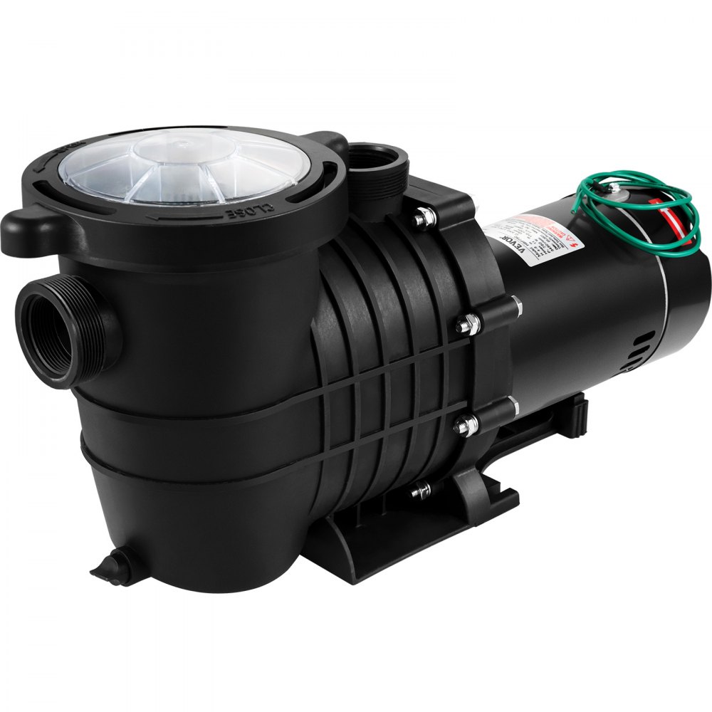 VEVOR 1HP Swimming Pool Pump, Dual Voltage 110V/220V, Circulates 5544GPH for Efficient Water Movement Above Pools, Includes Strainer Basket & Two 1-1/2'' NPT Connectors