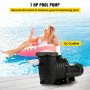 Swimming Pool Pump 1HP, Dual Voltage 110V 220V, 5544GPH, Powerful Pump for In/Above Ground Pool Water Circulation, with Strainer Basket, 2pcs 1-1/2'' NPT Connectors Tested to UL Standards