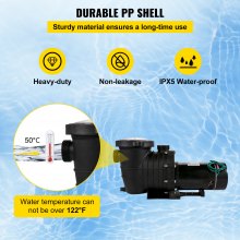 Swimming Pool Pump 1HP, Dual Voltage 110V 220V, 5544GPH, Powerful Pump for Above Ground Pool Water Circulation, with Strainer Basket, 2pcs 1-1/2'' NPT Connectors Tested to UL Standards