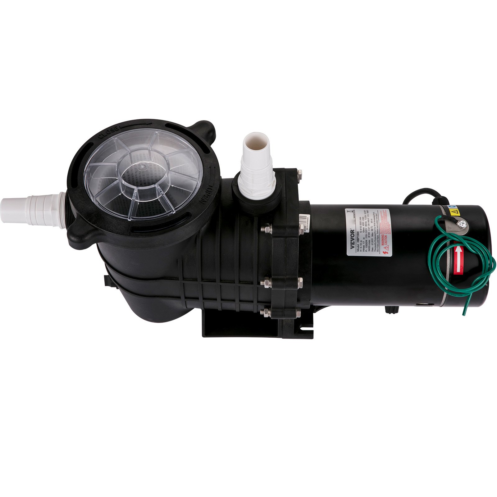 VEVOR 1HP Swimming Pool Pump, Dual Voltage 110V/220V, Circulates 5544GPH for Efficient Water Movement Above Pools, Includes Strainer Basket & Two 1-1/2'' NPT Connectors