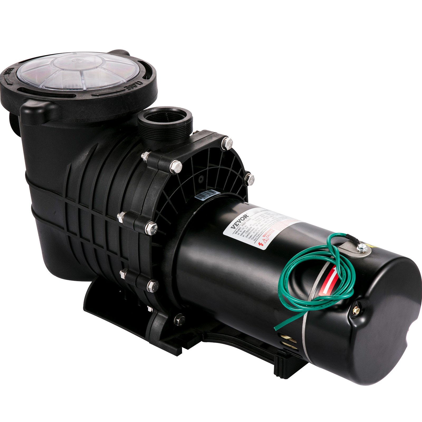 VEVOR 1HP Swimming Pool Pump, Dual Voltage 110V/220V, Circulates 5544GPH for Efficient Water Movement Above Pools, Includes Strainer Basket & Two 1-1/2'' NPT Connectors