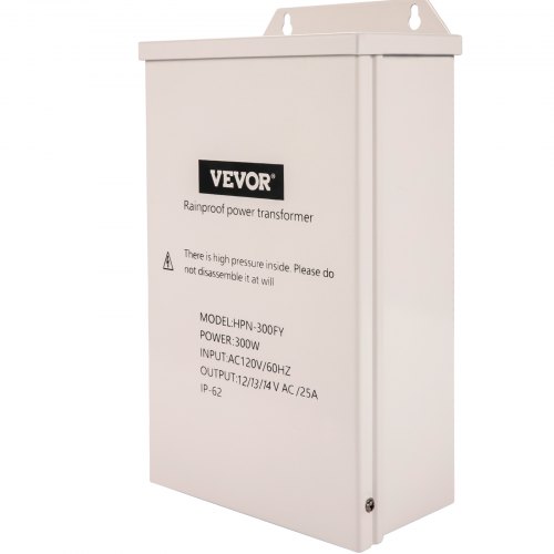 VEVOR Pool Light Transformer, 300 Watt Outdoor Landscape Lighting Transformer, Multi-Tap 12/13/14V AC Pool Light Transformer, Pool/Spa/Landscape Lighting, Path Light, LED Compatible, Weatherproof