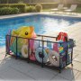 VEVOR Pool Storage Bin, 262 x 81.5 x 89 cm, Rolling Pool Float Storage Organizer with Side Pockets & Noodles Holder, Durable Metal Frame, Poolside Toys Breathable Mesh Basket for Swimming Pools
