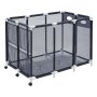 VEVOR Pool Storage Bin, c, Rolling Pool Float Storage Organizer with Side Pockets & Casters, Heavy Duty Plastic Frame, Poolside Toys Noodles Holder Mesh Basket for Swimming Pools