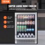 VEVOR Beverage Cooler, 154 Cans Capacity Beverage Refrigerator, Under Counter Built-in or Freestanding Wine Beverage Fridge with Blue LED Light, Tempered Glass Door, Child Lock for Drink Soda Wine
