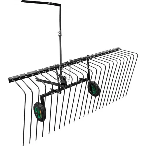 thumbnail image 2 of 21-Tine Pine Straw Rake Attachment – 60" Wide, 2" Receiver, For Lawn Tractors, ATVs, UTVs – Steel, LEDKINGDOMUS 2 of 5