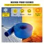 VEVOR Discharge Hose, 4\" x 105\', PVC Lay Flat Hose, Heavy Duty Backwash Drain Hose with Clamps, Weather-proof & Burst-proof, Ideal for Swimming Pool & Water Transfer, Blue