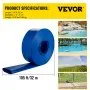VEVOR Discharge Hose, 2" x 105', PVC Fabric Lay Flat Hose, Heavy Duty Backwash Drain Hose with Clamps, Weather-proof & Burst-proof, Ideal for Swimming Pool & Water Transfer, Blue