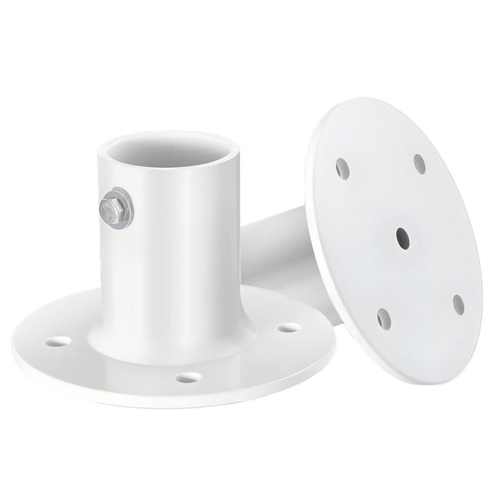 VEVOR Deck Anchor Flange 4 Pack, 1-7/8 in Pool Ladder Deck Mount, Handrail Anchor with Stainless Steel Mounting Hardware, Premium Aluminum Alloy Flange for Inground Swimming Pool Ladder, White