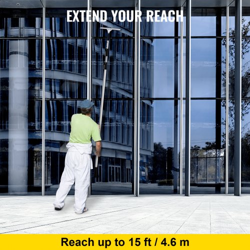 VEVOR Extension Pole, 15 ft Telescoping Pole, Multi-Purpose Telescopic Poles, Aluminum Extendable Handle, Paint Roller Extension Pole for Painting Window Cleaning High Ceiling Dusting Bulb Changing