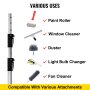 VEVOR Extension Pole, 15 ft Telescoping Pole, Multi-Purpose Telescopic Poles, Aluminum Extendable Handle, Paint Roller Extension Pole for Painting Window Cleaning High Ceiling Dusting Bulb Changing