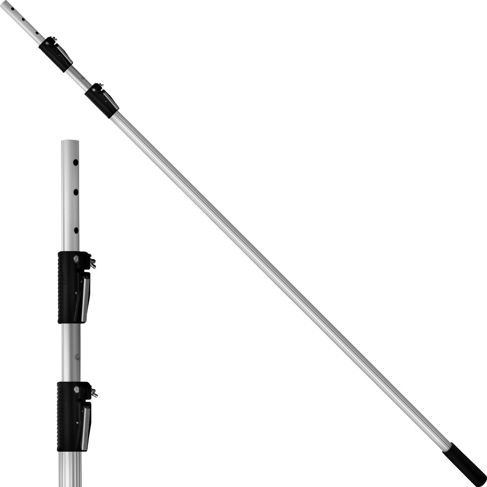 VEVOR Extension Pole, 15 ft Telescoping Pole, Multi-Purpose Telescopic Poles, Aluminum Extendable Handle, Paint Roller Extension Pole for Painting Window Cleaning High Ceiling Dusting Bulb Changing