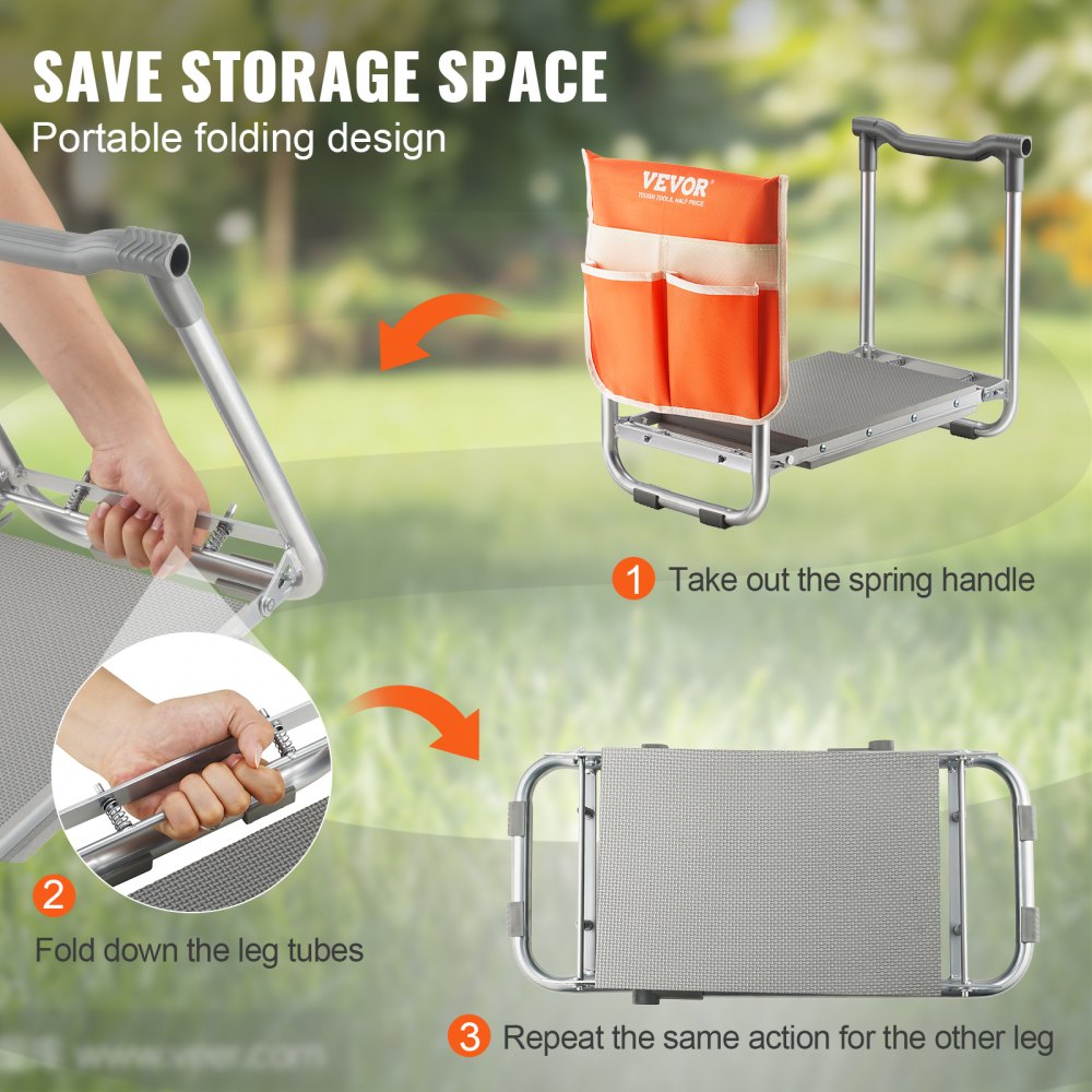 Garden Kneeler and Seat, 10" EVA Wide Pad, 330 lbs Load Capacity Foldable Garden Stool, Kneeling Bench for Gardening with Tool Bag, Gifts for Women, Grandparents, Seniors, Mom and Dad Garden Kneeler and Seat, 10" EVA Wide Pad, 330 lbs Load Capacity Foldable Garden Stool, Kneeling Bench for Gardening with Tool Bag, Gifts for Women, Grandparents, Seniors, Mom and Dad