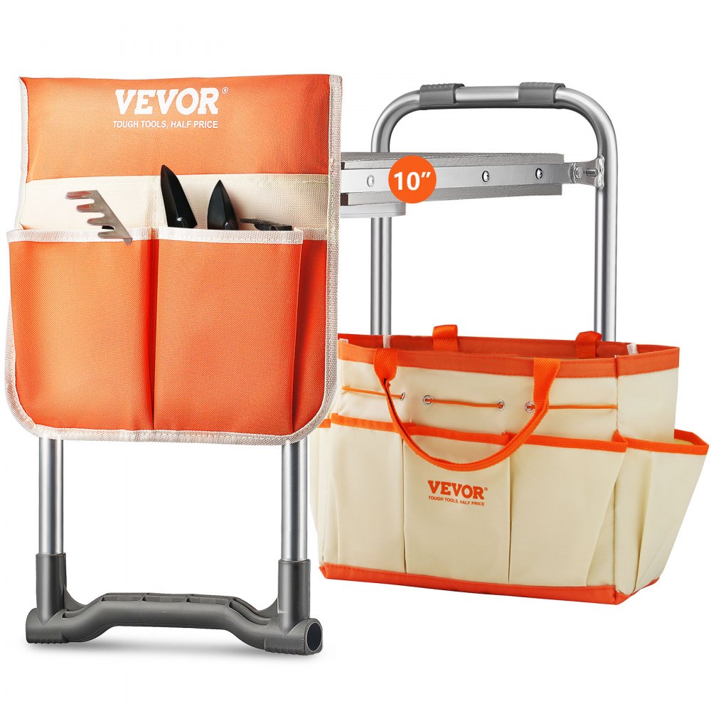 VEVOR Garden Kneeler and Seat Heavy Duty, Portable Garden Stool with 6'' EVA Kneeling Pad and 2 Tool Bags, Folding Garden Bench to Relieve Knee & Back Pain, Great Gifts for Seniors, Family Gardeners - Thumbnail 2
