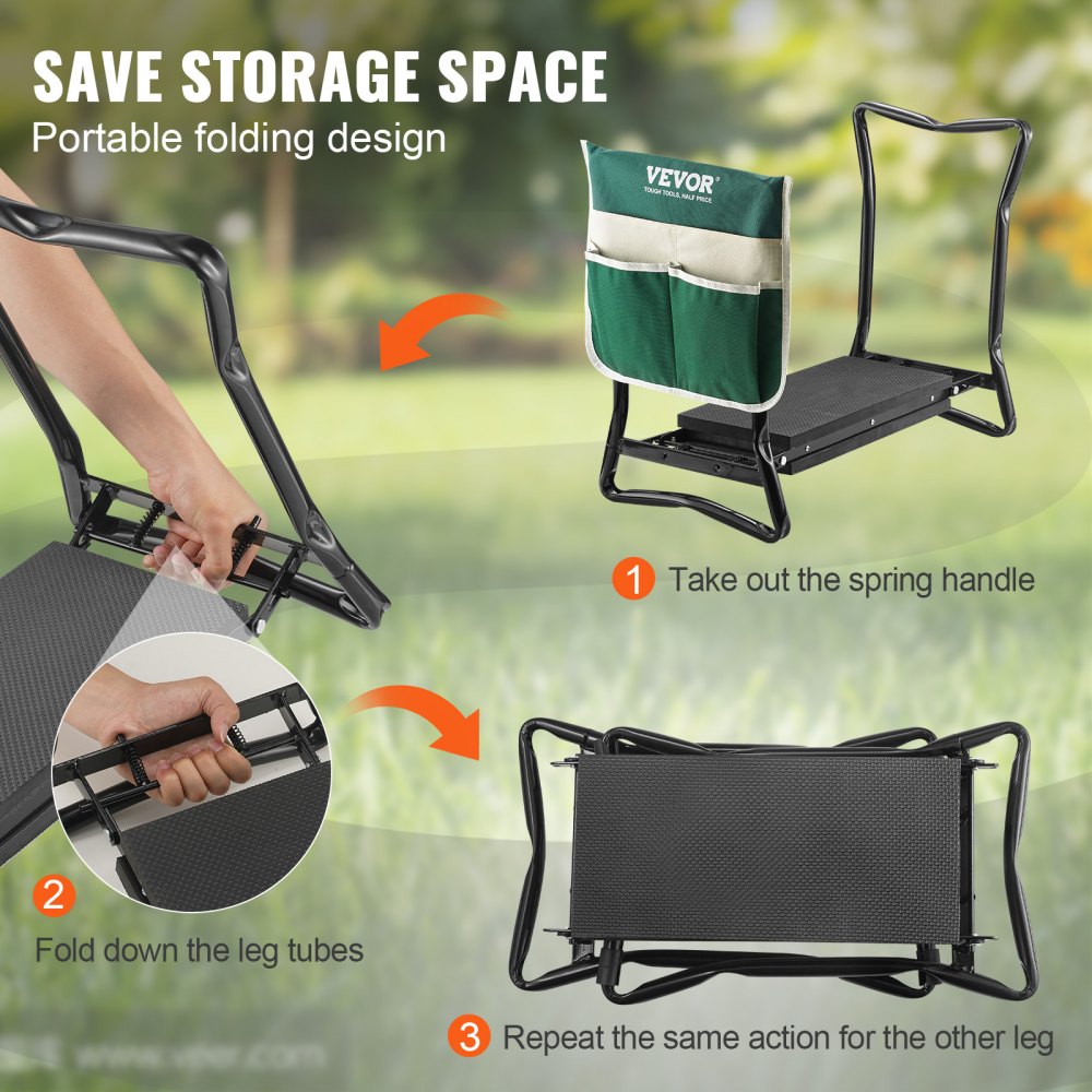 Garden Kneeler and Seat, 330 lbs Load Capacity, 8" EVA Wide Pad, Foldable Garden Stool, Kneeling Bench for Gardening with Tool Bag, Gifts for Women, Grandparents, Seniors, Mom and Dad Garden Kneeler and Seat, 330 lbs Load Capacity, 8" EVA Wide Pad, Foldable Garden Stool, Kneeling Bench for Gardening with Tool Bag, Gifts for Women, Grandparents, Seniors, Mom and Dad