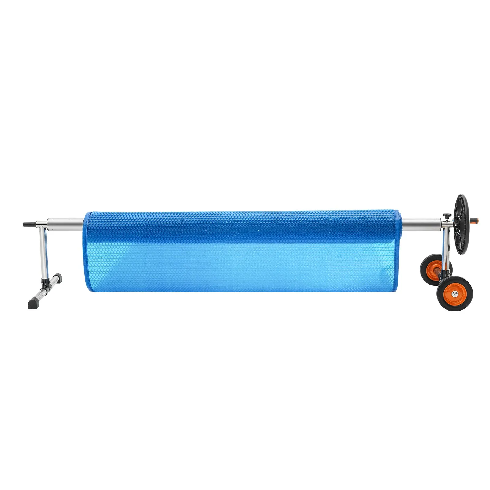 VEVOR Pool Cover Reel, Aluminum Solar Cover Reel 18 ft, Inground Swimming Pool Cover Reel Set with Rubber Wheels and Sandbags, Fits for 4-18 ft Width Swimming Pools