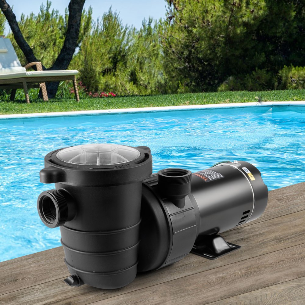 VEVOR Above Ground Pool Pump, 1HP, 80 GPM Max. Flow Single Speed Swimming Pool Pump, 120V 3450 RPM 36 ft Max. Head Lift Pool Pump with Filter Basket, for Above Ground Pools Hot Tubs Spas