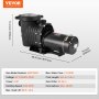 VEVOR Above Ground Pool Pump, 2 HP, 110 GPM Max Flow Single Speed Swimming Pool Pump, 110V/240V 3450 RPM 59 ft Max Head Pool Pump with Filter Basket, for Above Ground Pools Hot Tubs Spas,Tested to UL Standards