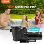 VEVOR Above Ground Pool Pump, 2 HP, 110 GPM Max Flow Single Speed Swimming Pool Pump, 110V/240V 3450 RPM 59 ft Max Head Pool Pump with Filter Basket, for Above Ground Pools Hot Tubs Spas