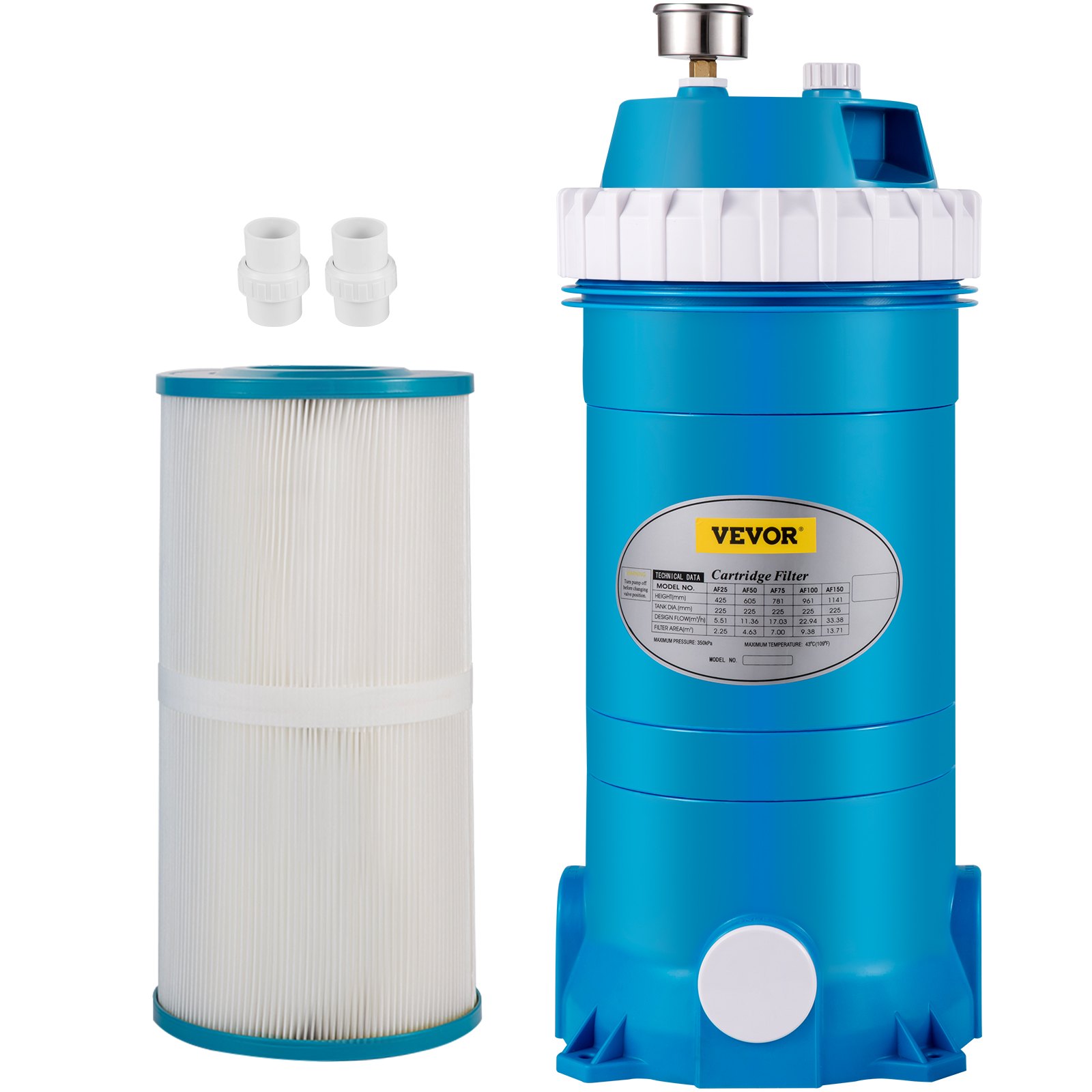 VEVOR pool cartridge filter with housing and replacement cartridges-set.