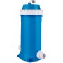 blue VEVOR pool cartridge filter with white fittings and top valve.