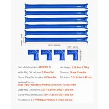 26 Gauge 6Pack 4ft Single Chamber Pool Cover Water Bags with 4 Corner Water Tube