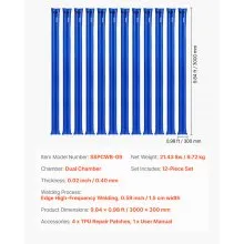 26 Gauge Double Chamber Water Bags Tubes for Winter Pool Cover 12 Packs 10 ft