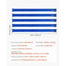 26 Gauge Double Chamber Water Bags Tubes for Winter Pool Cover 5 Packs 10 ft