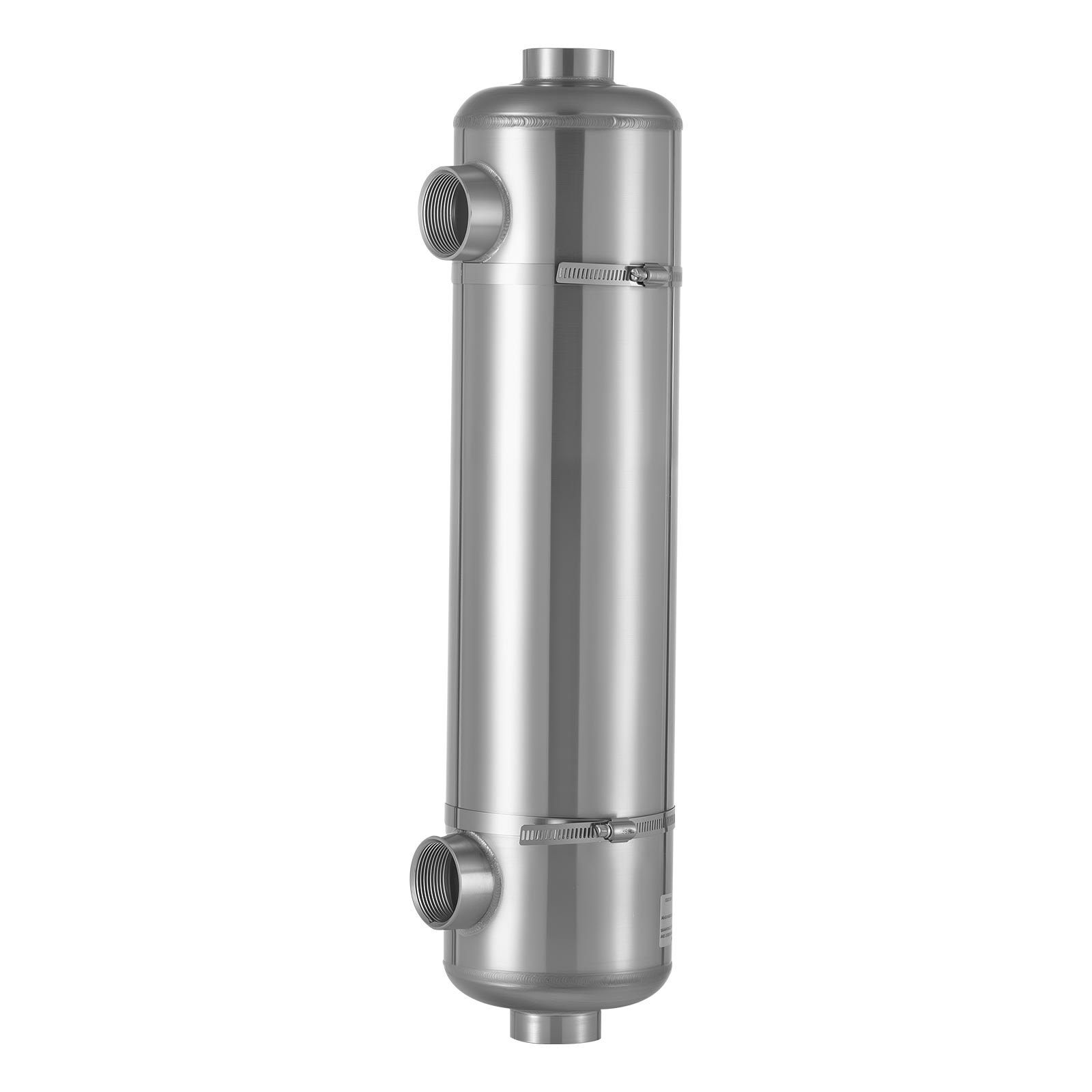 VEVOR Pool Heat Exchanger, 210K BTU Swimming Pool Heater Exchanger, 316L Stainless Steel Construction, High Efficiency Water to Water Transfer Heating System for Spa, Hot Tub, Indoor/Outdoor, Silver