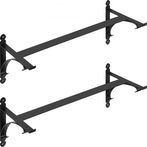 VEVOR 2 PCS Window Box Brackets 88lbs Planter Box Brackets 24 x 10.5 x 10 in Black Planter Mounting Bracket Iron Material Black Window Box Hanger Bracket for Flower Box Durable Window Box Holder