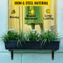 VEVOR 2 PCS Window Box Brackets 88lbs Planter Box Brackets 24 x 10.5 x 10 in Black Planter Mounting Bracket Iron Material Black Window Box Hanger Bracket for Flower Box Durable Window Box Holder