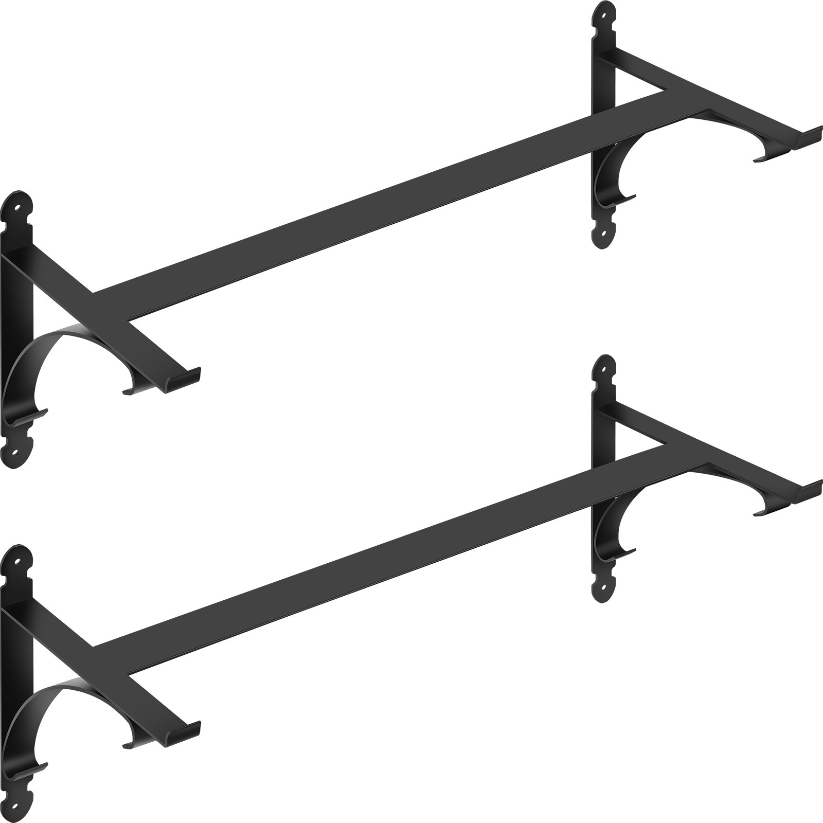 VEVOR 2 PCS Window Box Brackets 88lbs Planter Box Brackets 24 x 10.5 x 10 in Black Planter Mounting Bracket Iron Material Black Window Box Hanger Bracket for Flower Box Durable Window Box Holder