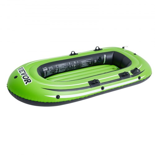 VEVOR YCK3RK000000H5X92V0 Inflatable Boat 3-Person PVC with Aluminum Oars & High-Output Pump, Aluminum