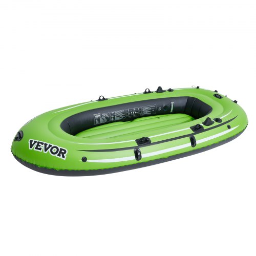 VEVOR Inflatable Boat 4-Person PVC with Aluminum Oars and High