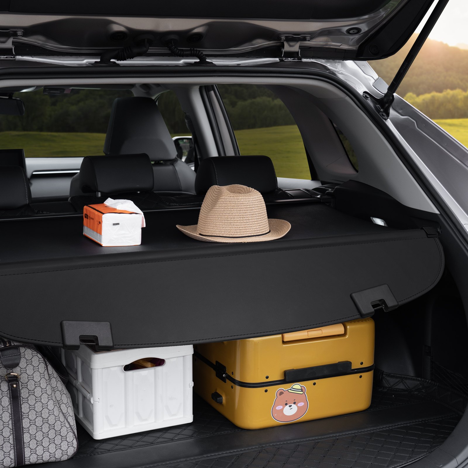 VEVOR Retractable Cargo Cover for Mazda, Upgraded Waterproof Trunk Cover Security Shield Shade for Mazda CX-5 2017-2025 5-Seater, UV Resistant Rear Trunk Cover, Aluminum Alloy & PVC Leather Texture