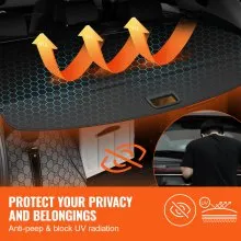 VEVOR Retractable Cargo Cover for Jeep Grand Cherokee 2 Row 2022-2024 OEM Design
