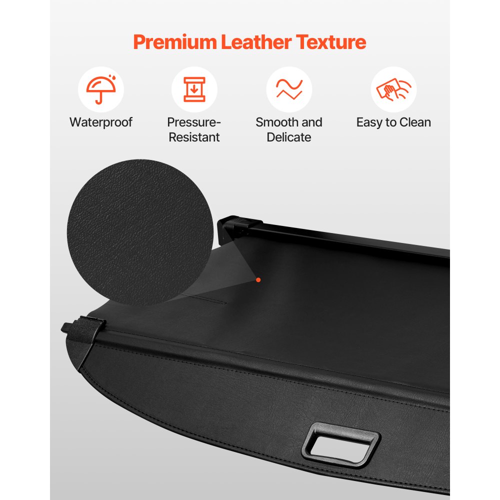 VEVOR Retractable Cargo Cover, Premium Leather Texture Trunk Cover, Anti-Peeping Luggage Privacy Shield, Easy Installation Security Shade, Car Accessories, for Kia Sportage 2023-2025 5-Seater