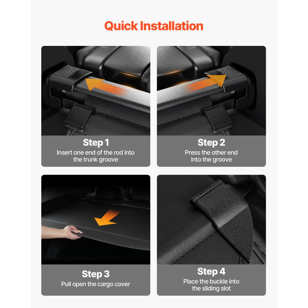 VEVOR Retractable Cargo Cover, Premium Leather Texture Trunk Cover, Anti-Peeping Luggage Privacy Shield, Easy Installation Security Shade, Car Accessories, for Kia Sportage 2023-2025 5-Seater