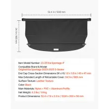 Retractable Cargo Cover Trunk Shade for Kia Sportage 2023-2025 5-Seater