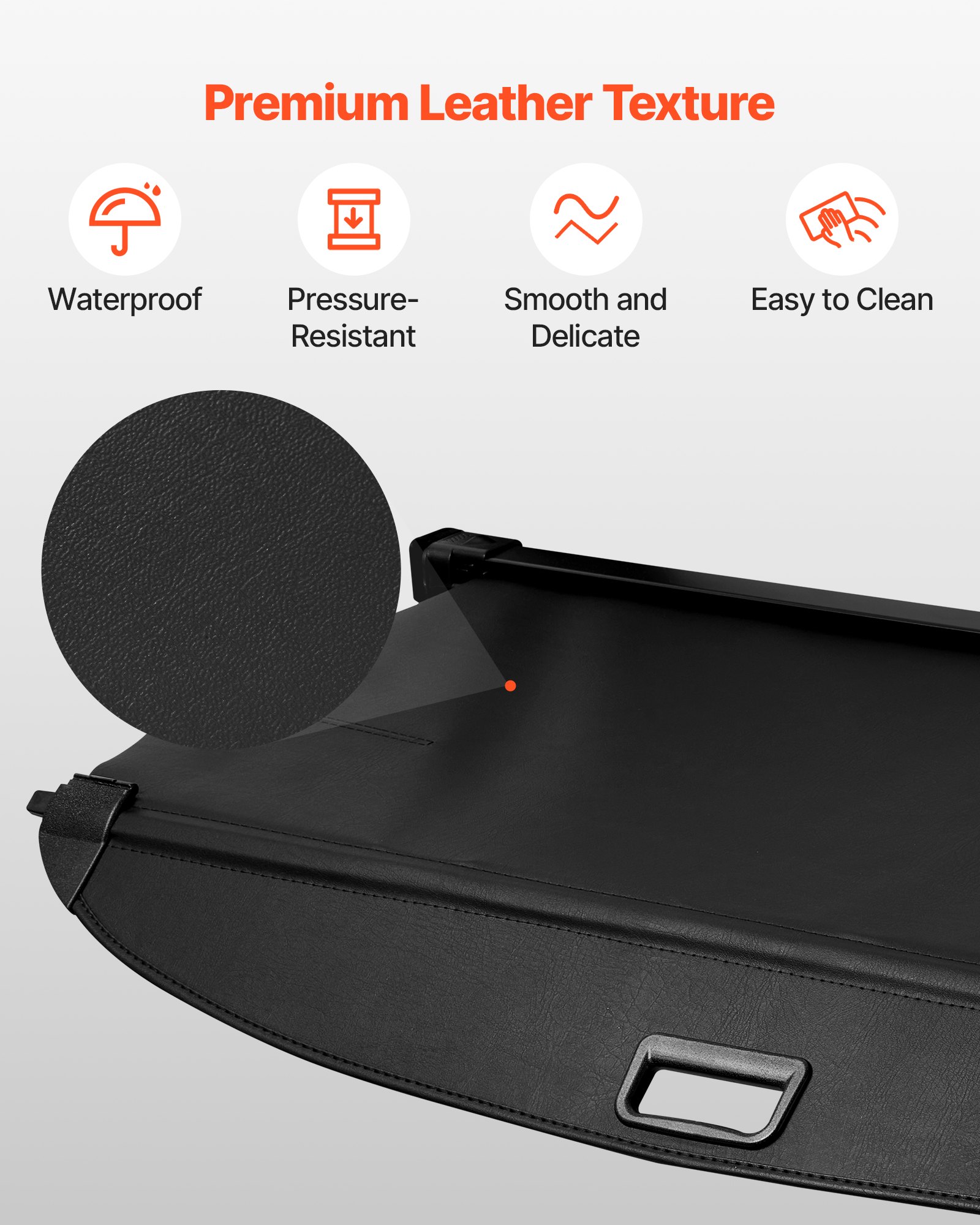 VEVOR Retractable Cargo Cover, Premium Leather Texture Trunk Cover, Anti-Peeping Luggage Privacy Shield, Easy Installation Security Shade, Car Accessories, for Kia Sportage 2023-2025 5-Seater