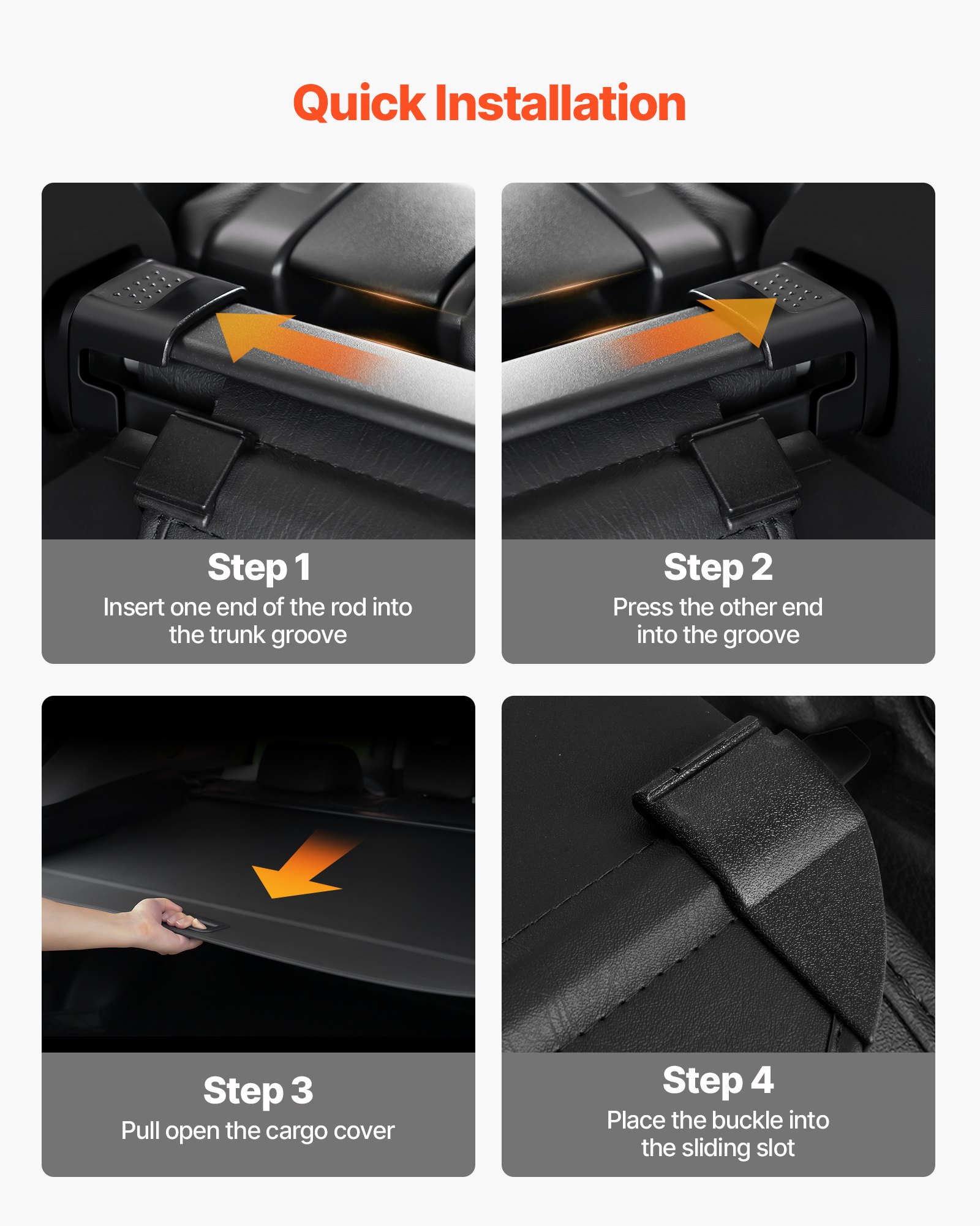 VEVOR Retractable Cargo Cover, Premium Leather Texture Trunk Cover, Anti-Peeping Luggage Privacy Shield, Easy Installation Security Shade, Car Accessories, for Kia Sportage 2023-2025 5-Seater