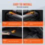 easy installation guide for VEVOR retractable cargo cover in car trunk; steps 1-4 with no tools needed.