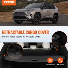 VEVOR Retractable Cargo Cover for Toyota RAV4 2019-2024 Upgrade Rear Trunk Cover