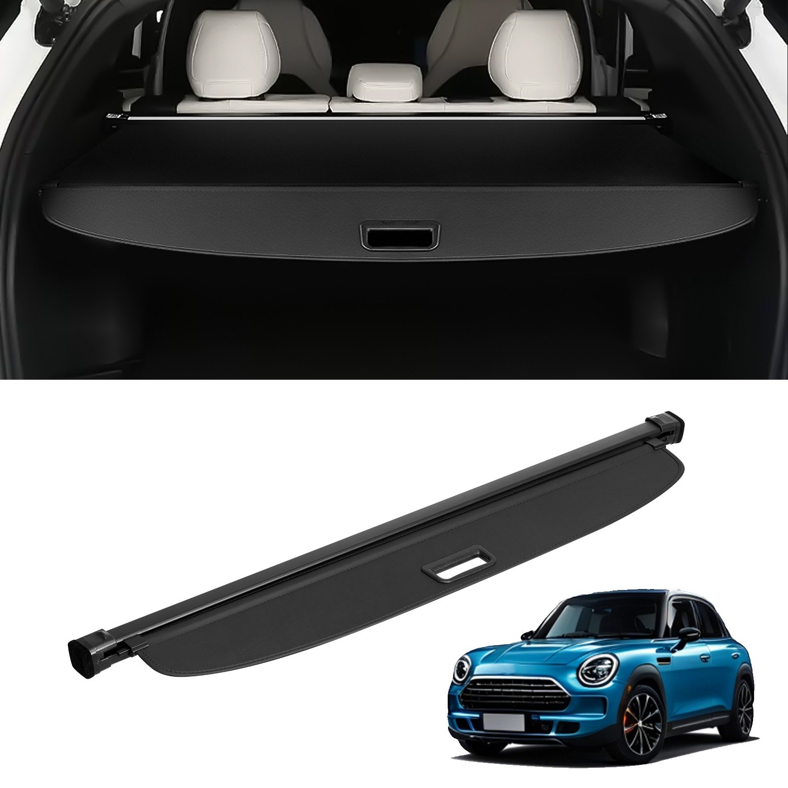 VEVOR Retractable Cargo Cover for Toyota, Upgraded Waterproof Trunk Cover Security Shield Shade for Toyota RAV4 2019-2025 5-Seater, UV Resistant Rear Trunk Cover, Aluminum Alloy & PVC Leather Texture